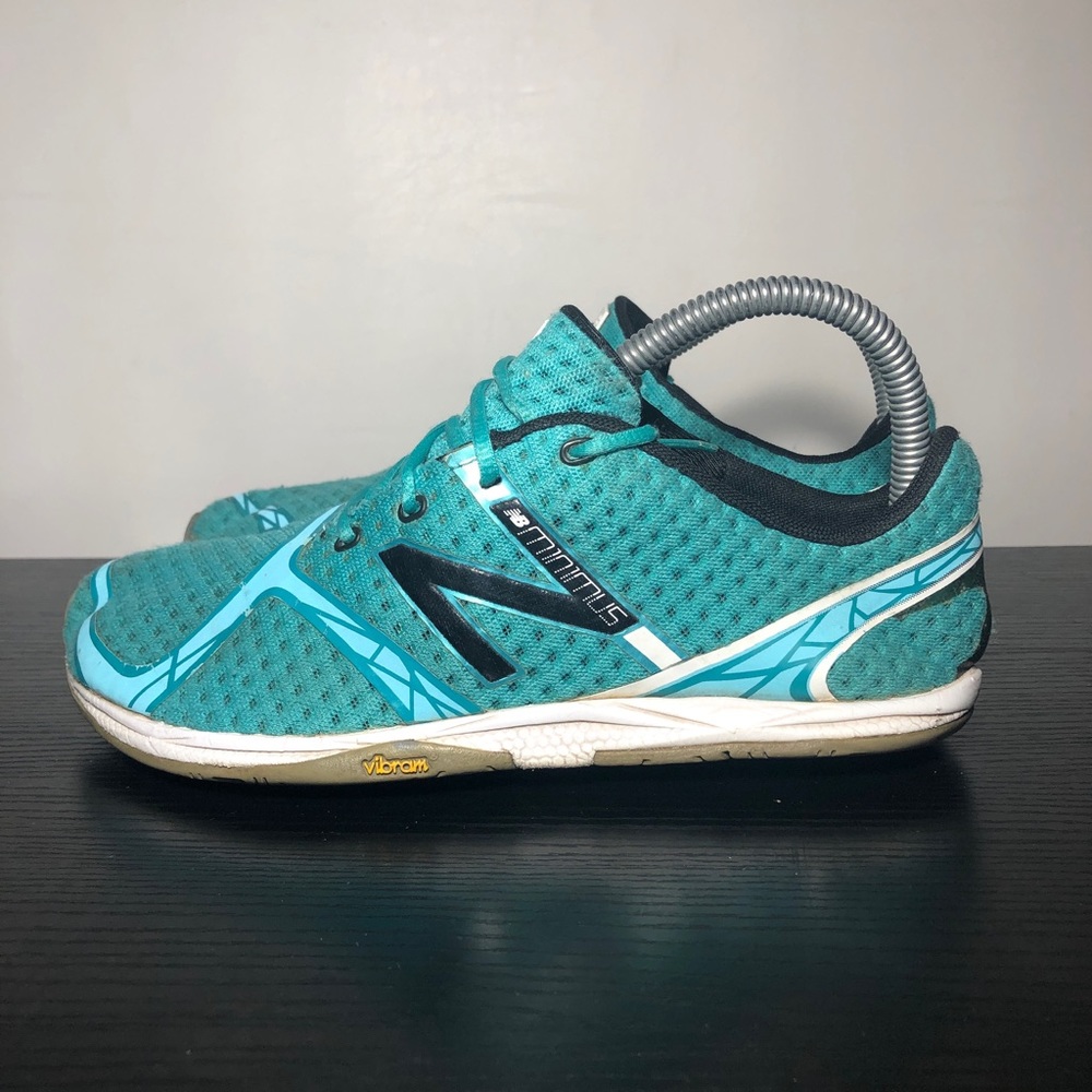 New Balance Womens Minimus Running Shoes Teal Blue Vibram WR00CR Size 7 B